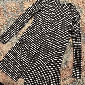 Joseph Black and White Gingham Long Sleeve Dress